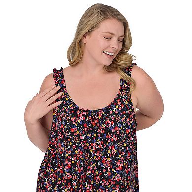 Plus Size Cuddl Duds® Cozy Tiered Maxi Nightgown