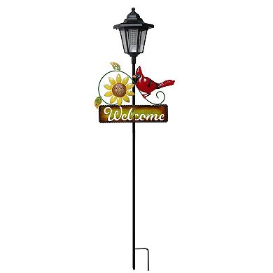 Crosslight Welcome Cardinal Solar Light Garden Stake