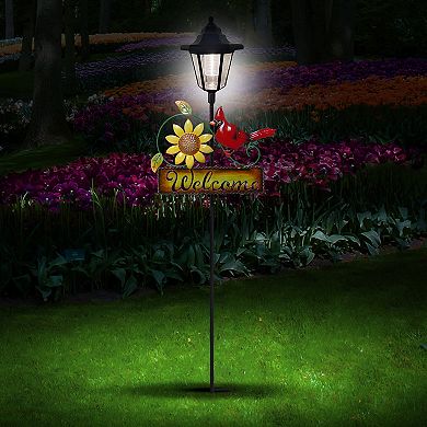 Crosslight Welcome Cardinal Solar Light Garden Stake