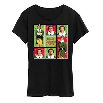 Junior's Elf Christmas Cheer Grid Tee