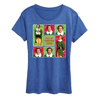 Junior's Elf Christmas Cheer Grid Tee
