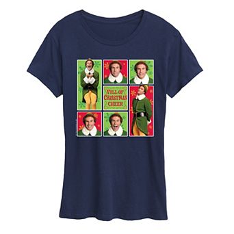 Junior's Elf Christmas Cheer Grid Tee