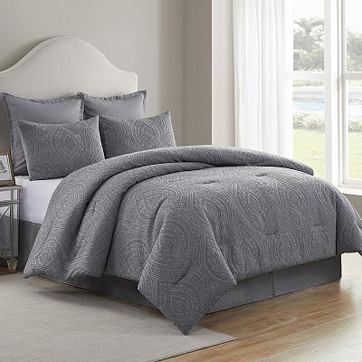 VCNY Home Cougar 6 Piece Ogee Damask Comforter Set with Shams