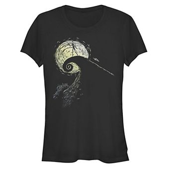 Juniors' The Nightmare Before Christmas Jack On Spiral Hill Graphic Tee