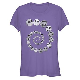 Juniors' The Nightmare Before Christmas Jack Emotions Spiral Graphic Tee