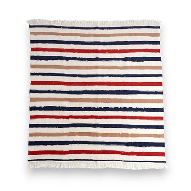 Discover Europe - Made in Portugal The Cotton Edition Variegated Stripe Throw Blanket