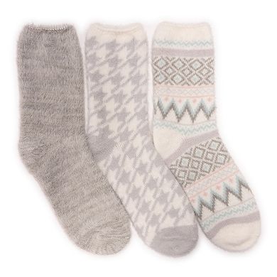 Women's MUK LUKS Fuzzy Crew Fall Socks 3-Pack
