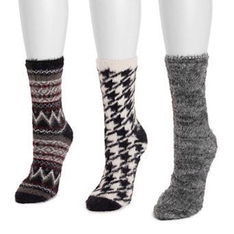 Women's MUK LUKS Fuzzy Crew Fall Socks 3-Pack