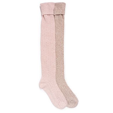 Women's MUK LUKS Marl Over-the-Knee Socks 2-Pack