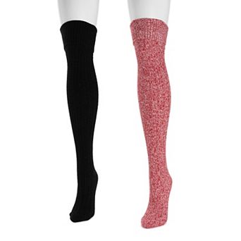 Women's MUK LUKS Marl Over-the-Knee Socks 2-Pack