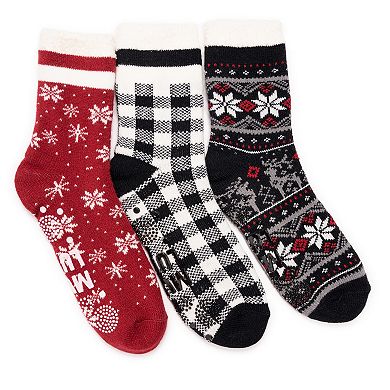 Women's MUK LUKS 3-Pair 2 Layer Quarter Socks