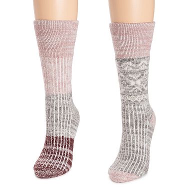 Women's MUK LUKS Wool Lodge Socks 2-Pack