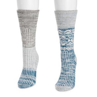 Women's MUK LUKS Wool Lodge Socks 2-Pack