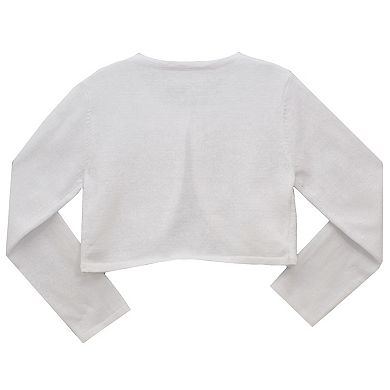 Girls 7-16 Bonnie Jean Floral Neck Cardigan Sweater in Regular & Plus Size