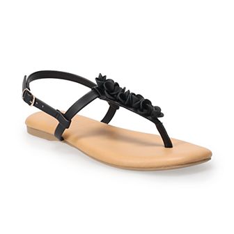 LC Lauren Conrad Thala Women's Flower T-Strap Sandals