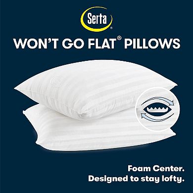 Serta® Won't Go Flat Standard/Queen 2-Pack Pillow Set