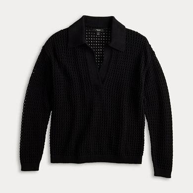 Women's Simply Vera Vera Wang Knitted Openwork Sweater