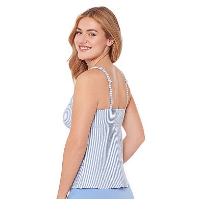 Women's Draper James Shirred Front V Neck Tankini