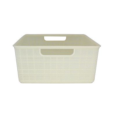 Everyday Decor Large White Plastic Storage Bin
