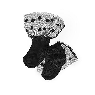 Flocked Dot Cotton Blend Tulle Anklet