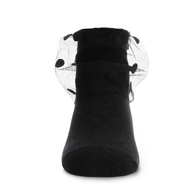 Flocked Dot Cotton Blend Tulle Anklet