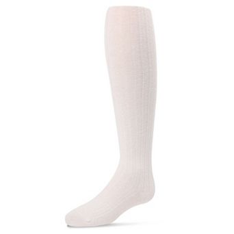 Girl's Ribbed Cotton Blend Tights