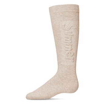 Girls Embossed Summer Cotton Blend Knee High Socks