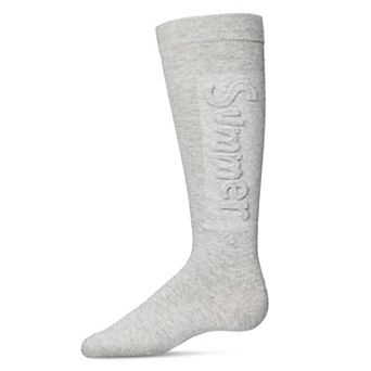 Girls Embossed Summer Cotton Blend Knee High Socks