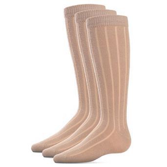 3 Pair Boys Basic Cotton Blend Ribbed Crew Socks