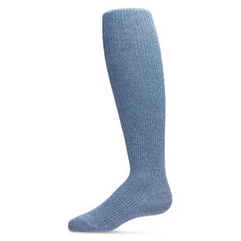Pinned Ribbed Cotton Blend Girls Tights