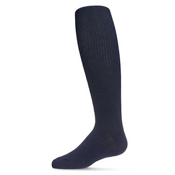 Pinned Ribbed Cotton Blend Girls Tights