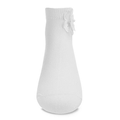 Little Kids Dual Flower Girls Cotton Blend Anklet Sock
