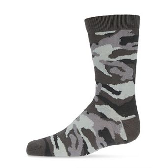 Camouflage Cotton Blend Boys Crew Sock
