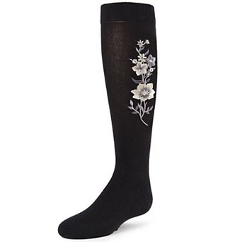 High Climbers Combed Cotton Girls Floral Knee Socks