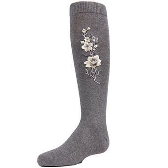 High Climbers Combed Cotton Girls Floral Knee Socks