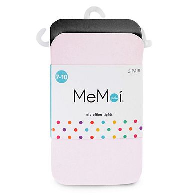 Solid Girl's Opaque Microfiber Tights 2-Pack