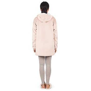 Women's Sherpa-Lined Soft Velour Hooded Lounge Top