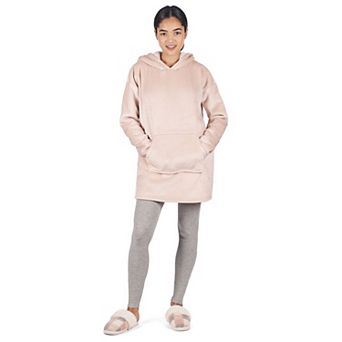 Women's Sherpa-Lined Soft Velour Hooded Lounge Top