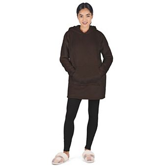 Women's Sherpa-Lined Soft Velour Hooded Lounge Top