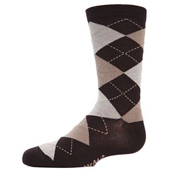 Classic Argyle Boys Cotton Blend Crew Socks
