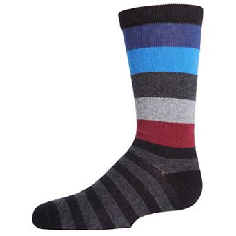 Bold Stripes Boys Cotton Blend Crew Socks