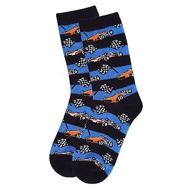 Little Kids Race Car Blend Boys Crew Socks