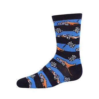 Little Kids Race Car Blend Boys Crew Socks
