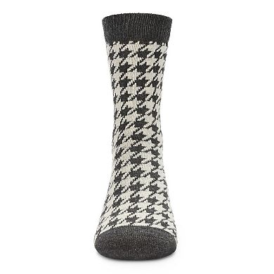 Houndstooth Cotton Blend Boys Crew Sock