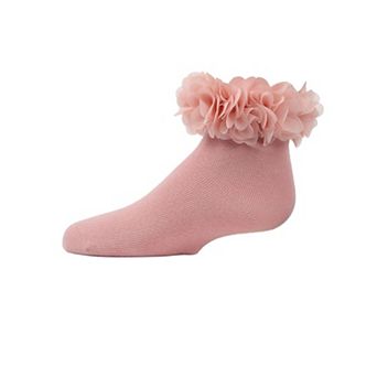 Floral Halo Girls Cotton Blend Anklet Socks