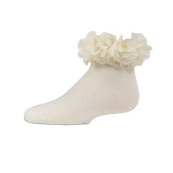 Floral Halo Girls Cotton Blend Anklet Socks