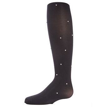 On The Dot Embellished Girls Opaque Tights