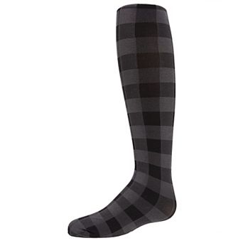 Checkerboard Opaque Girls Tights