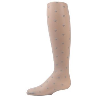 Polka Dot Heart Sheer Girls Tights