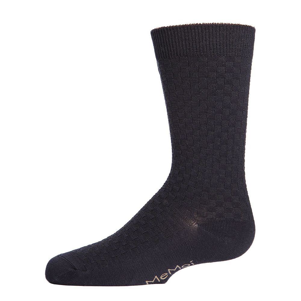 Boys Basket Weave Patterned Combed Cotton Crew Socks